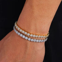 Flip-Clasp Tennis Bracelet — 5mm 5A CZ, 18K Gold-Plated