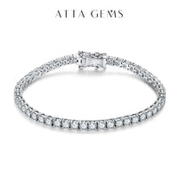 Moissanite Tennis Bracelet — 4/5mm D-VVS1, White Gold-Plated (925 Silver)
