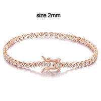 Moissanite Tennis Bracelet — 2mm D-Color, 18K White Gold-Plated (925 Silver)