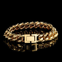 Chunky Cuban Bracelet — 14–18mm, 18K Gold-Plated Stainless Steel