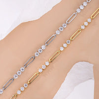 KNOBSPIN 3mm D Color Round Moissanite Bracelet Summer Fashion Jewelry GRA Certified s925 Sliver Plated 18k Bracelets for Women