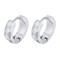 Geometric Huggie Hoop Earrings — Waterproof Stainless Steel (Gold / Silver / Black)