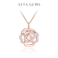 Moissanite Flower Pendant Necklace — D-Color (925 Sterling Silver)