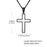 Matte Black Cross Pendant Necklace — Stainless Steel