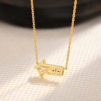 Four-Point Star Moissanite Necklace — Pink Corundum (925 Sterling Silver)