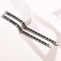 Wide Strap Link Bracelet — Non-Tarnish Stainless Steel (Gold / Silver / Black)