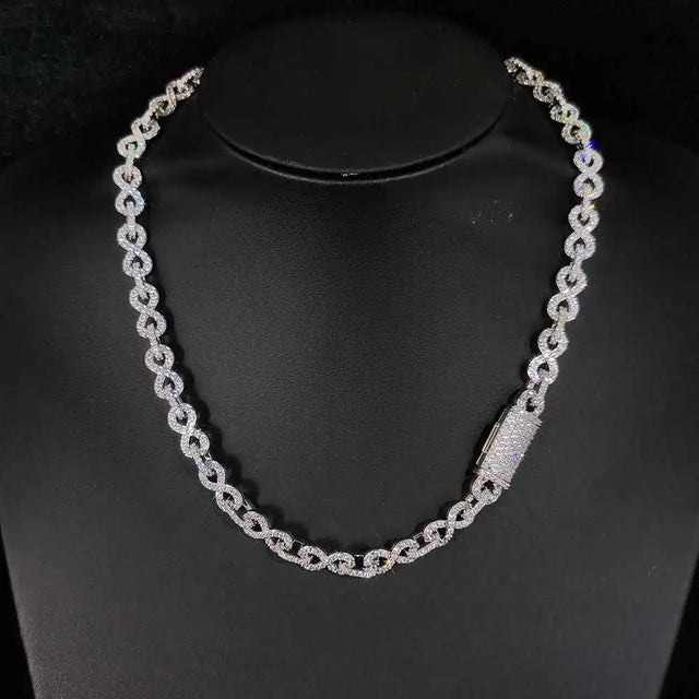 Iced CZ Cuban Link Necklace — 6mm Infinity Sparkle
