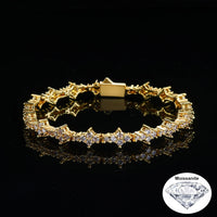 Honeycomb Moissanite Tennis Chain — 6.5mm VVS1, Passes a Diamond Tester