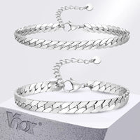 Flat Cuban Link Bracelet — Waterproof Miami Curb Stainless Steel