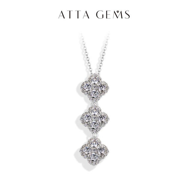 Classic Moissanite Pendant Necklace — Full D-Color (925 Sterling Silver)