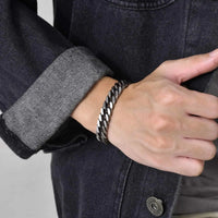 Chunky Retro Cuban Bracelet — Vintage Dome-Link Stainless Steel (Men's)
