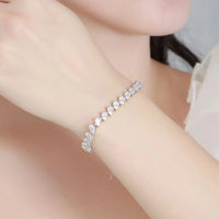 KNOBSPIN 4x6mm Pear Moissanite Tennis Bracelet s925 Sterling Silver Plated 18k White Gold with GRA Fine Bracelet for Women Man