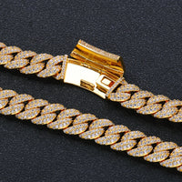 Double-Row Iced CZ Bubble Cuban Chain — 13mm
