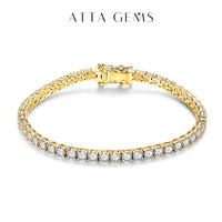 Moissanite Tennis Bracelet — 4/5mm D-VVS1, White Gold-Plated (925 Silver)