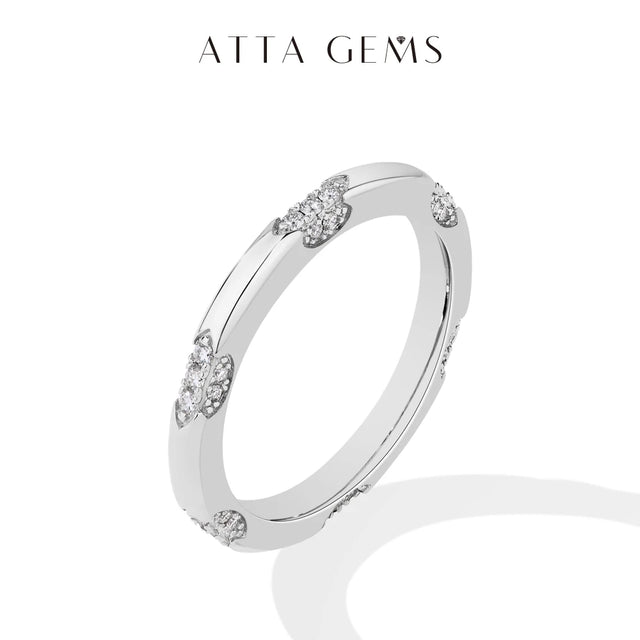 Simple Moissanite Wedding Band — Full D-VVS1 (925 Sterling Silver)