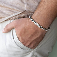 Heavy Anchor-Link Bracelet — Antique Oxidized Stainless Steel