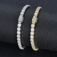Cluster Tennis Bracelet — 5mm Iced CZ, 18K Gold-Plated