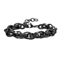 Chunky 11mm Link Bracelet — Oxidized Viking Stainless Steel (Men's)