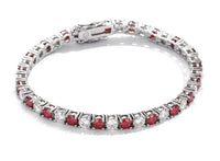 Red Moissanite Tennis Bracelet — GRA-Certified (925 Sterling Silver)
