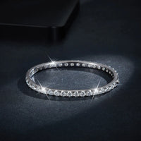 Moissanite Bangle — 4mm D-VVS1, GRA-Certified (925 Sterling Silver)