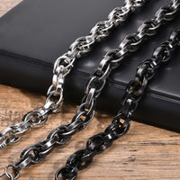 Chunky 11mm Link Bracelet — Oxidized Viking Stainless Steel (Men's)