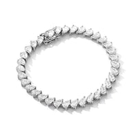 KNOBSPIN 4x6mm Pear Moissanite Tennis Bracelet s925 Sterling Silver Plated 18k White Gold with GRA Fine Bracelet for Women Man