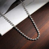 KNOBSPIN Full 3mm Round Moissanite Tennis Necklaces for Women GRA Certified s925 Sterling Silver 18k Dainty Lab Diamond Necklace