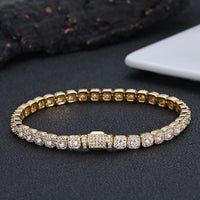 Cluster Tennis Bracelet — 5mm Iced CZ, 18K Gold-Plated