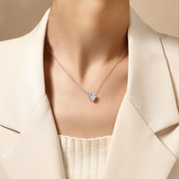 ATTAGEMS Clover Cut DVVS1 Moissanite Necklace for Women S925 Sterling Silver Adjustable 40+5cm Pass Diamond Test Valentine Gifts