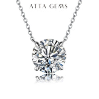 Moissanite Solitaire Pendant Necklace — 1ct 6.5mm D-Color (925 Silver)