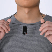 Men's Cross Dog Tag Necklace — CZ Accent, Stainless Steel Box Chain