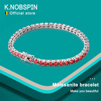 Red Moissanite Tennis Bracelet — GRA-Certified (925 Sterling Silver)