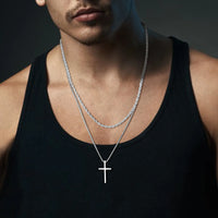 Layered Cross Pendant Necklace — Non-Tarnish Stainless Steel (Gold / Silver)