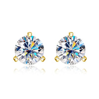 3-Prong Moissanite Stud Earrings — D-VVS1, GRA-Certified (925 Silver)