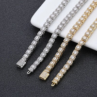 Flip-Clasp Tennis Bracelet — 5mm 5A CZ, 18K Gold-Plated