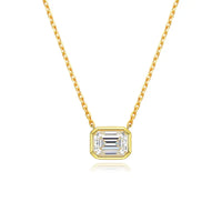 Emerald-Cut Moissanite Pendant Necklace — 2ct D-Color, GRA-Certified (925 Silver)