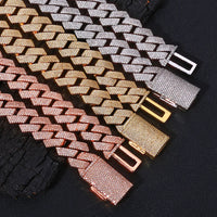 Iced CZ Cuban Link Necklace — 15mm, Rose Gold Finish