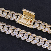 Prong-Set Iced CZ Cuban Chain — 12mm Rectangle (Necklace & Bracelet)