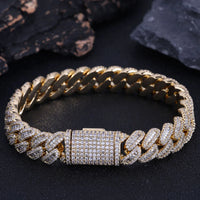 Prong-Set Iced CZ Cuban Chain — 12mm Rectangle (Necklace & Bracelet)