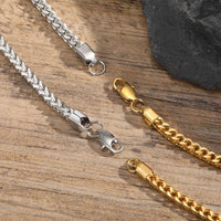 Foxtail Franco Chain Necklace — Gold-Plated Non-Tarnish Stainless Steel