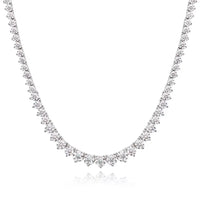 3-Claw Moissanite Tennis Necklace — D-VVS1, 18K White Gold-Plated (925 Silver)