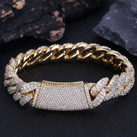 Double-Row Iced CZ Bubble Cuban Chain — 13mm