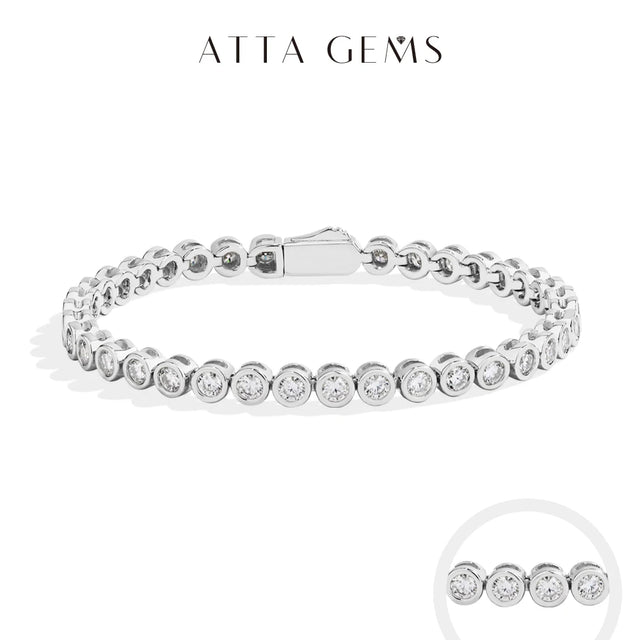 Moissanite Tennis Bracelet — D-Color VVS1, Passes a Diamond Tester (925 Silver)