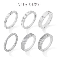 Moissanite Wedding Ring — D-VVS1, White Gold-Plated (925 Silver)
