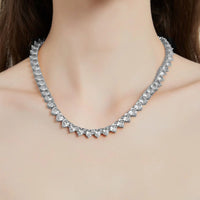 Heart-Cut Tennis Chain — 6mm CZ, 18K Gold-Plated Necklace
