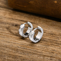Geometric Huggie Hoop Earrings — Waterproof Stainless Steel (Gold / Silver / Black)