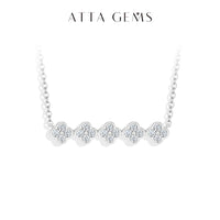 Five-Flower Moissanite Necklace — D-Color (925 Sterling Silver)