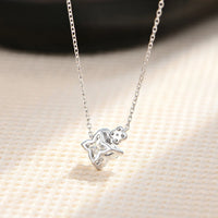 ATTAGEMS Clover Cut DVVS1 Moissanite Necklace for Women S925 Sterling Silver Adjustable 40+5cm Pass Diamond Test Valentine Gifts