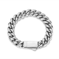 Spring-Buckle Cuban Bracelet — 6–12mm, Stainless Steel