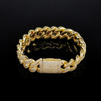 Iced CZ Cuban Bracelet — 15mm Chunky, Hip-Hop